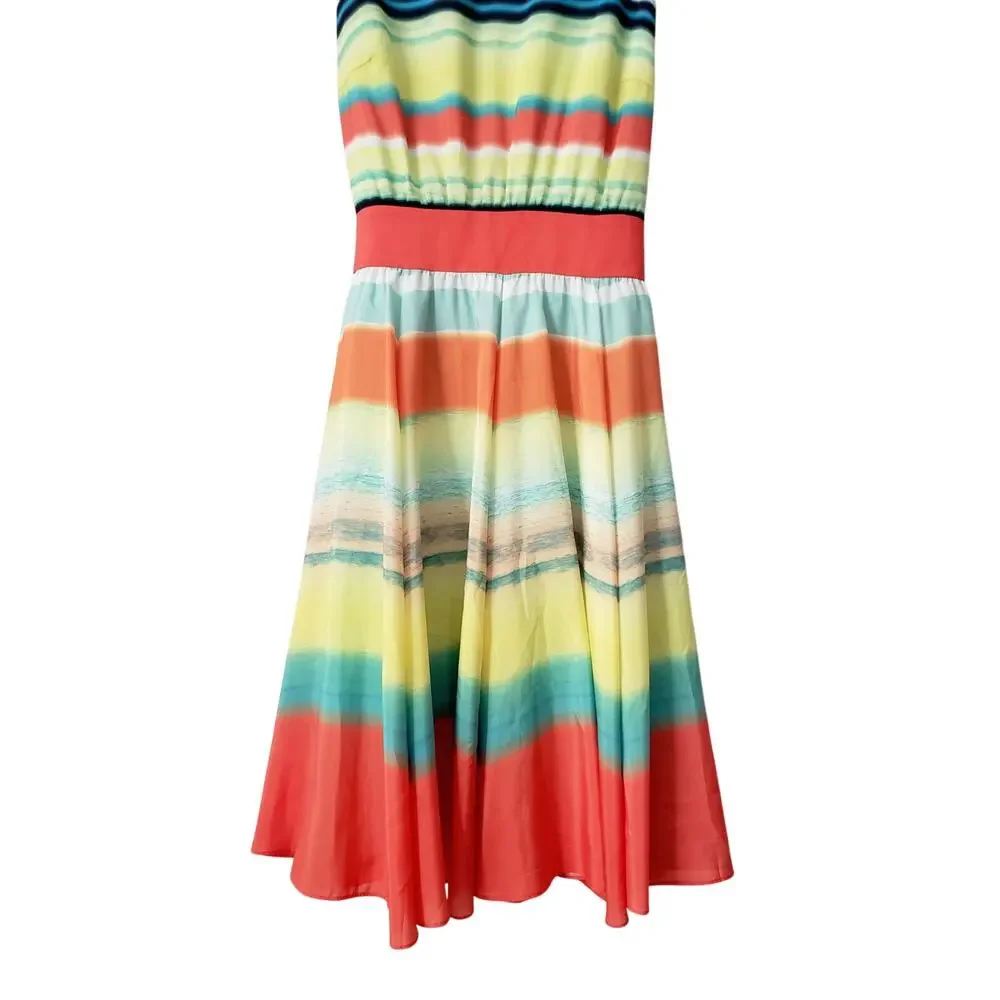 Ted Baker ILVA Sunset Stripe Midi Dress Multicolor Size 1 (US 4)